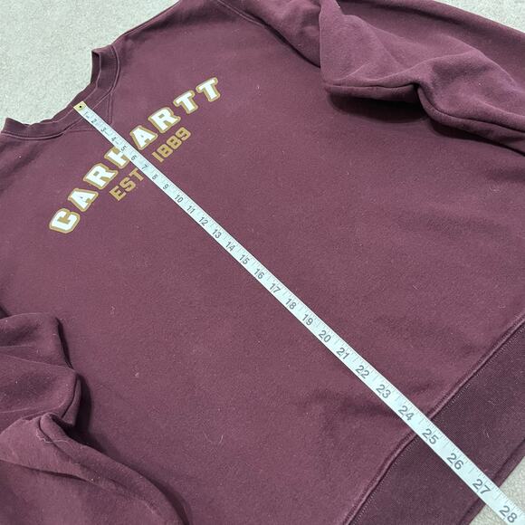 Carhartt Loose Fit Overaized Burgundy/Maroon Crewneck Large - Picture 5 of 7